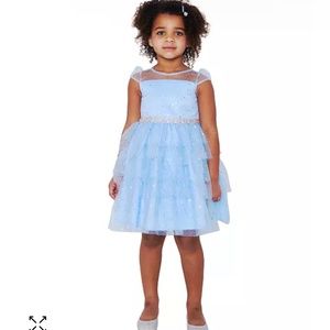 Toddler Girls Metallic Foil Dot Tiered Mesh Dress